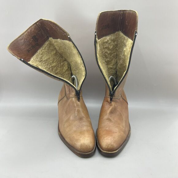 Eurosuole Western Front Zip Up Boots Men Size 9 US, 42 EU Brown Leather Cushion - Picture 8 of 11